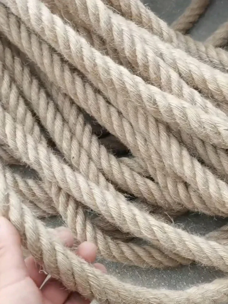 Twine Jute Natural - 4/6/8/10 ミリメートル天然ジュートロープ麻ひもロープ麻ツイストコードマクラメ文字列 DIY クラフト手作り装飾猫スクラッチャーロープ