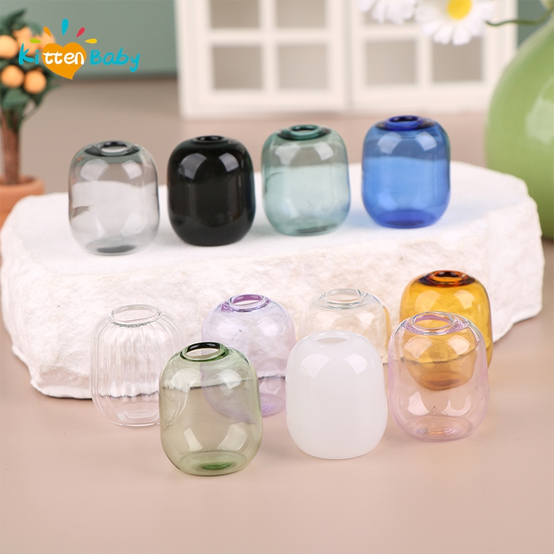 Florist Supply Vases - ドールハウスミニチュアアクセサリー、ミニガラスの花瓶、花の配置モデルのおもちゃ、ドールハウス家具、シミュレーション、1:6、1:12