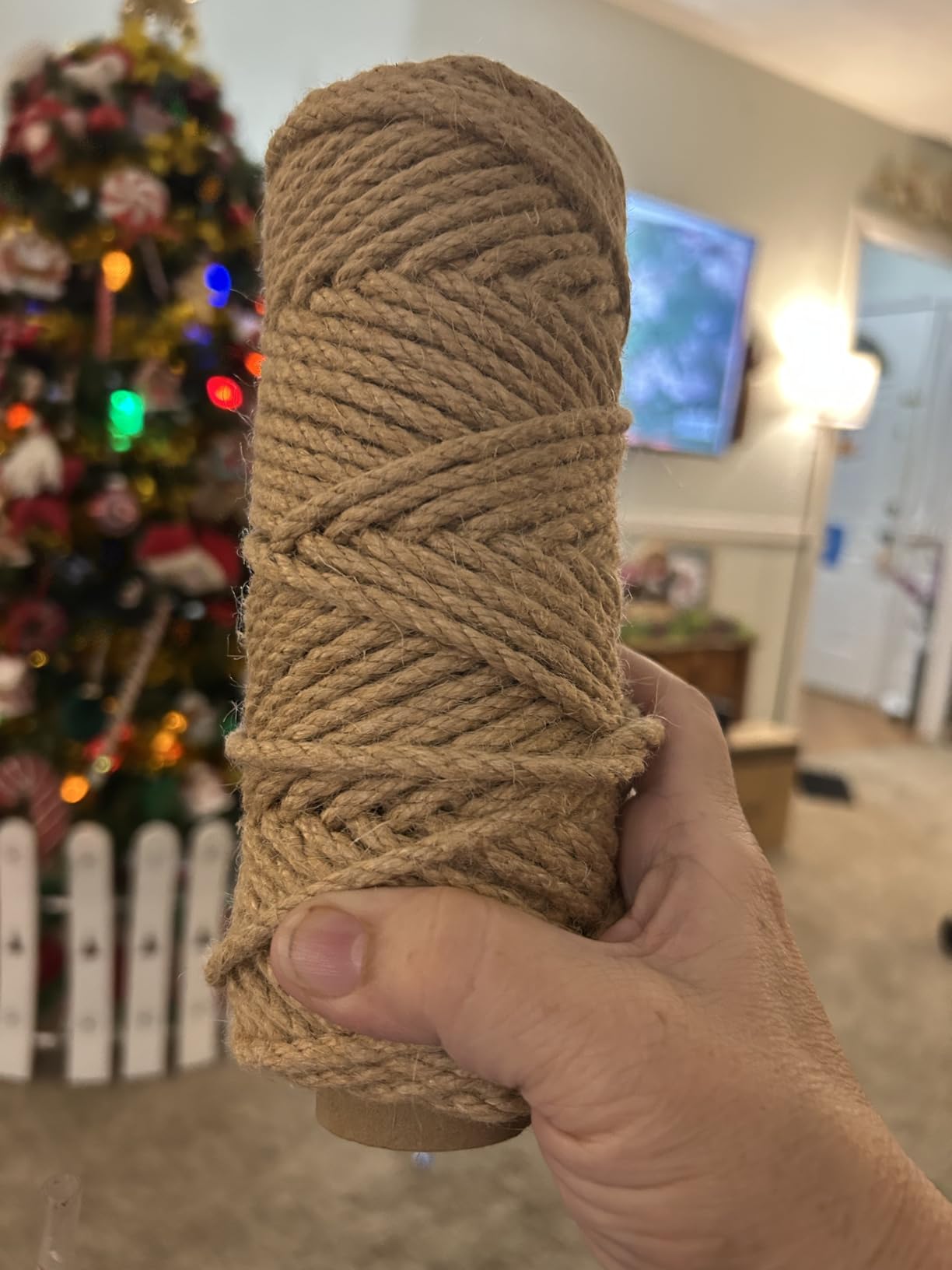 Twine Jute Natural - 天然ジュート紐 4/5/6mm 頑丈な茶色のロープ - 猫の爪とぎ、ガーデニング、工芸、ギフト包装用の太いジュート紐