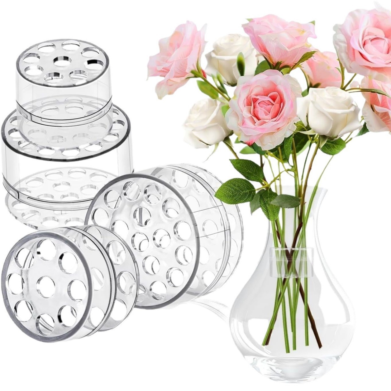 Florist Supply Vases - スパイラル型の生花用茎ホルダー、花瓶用スパイラル茎ホルダー、ブーケツイスター、DIYフラワーアートアクセサリー、シェイパー、フラワーギフト