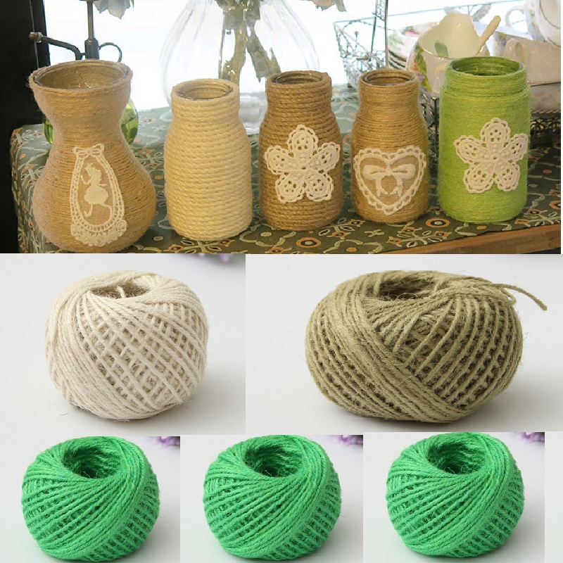 Twine Jute Natural - 50 メートルの天然ジュート麻ひも芸術工芸品やガーデニング用 - 工業用梱包材家の装飾環境に優しいジュートロープ 50 グラム