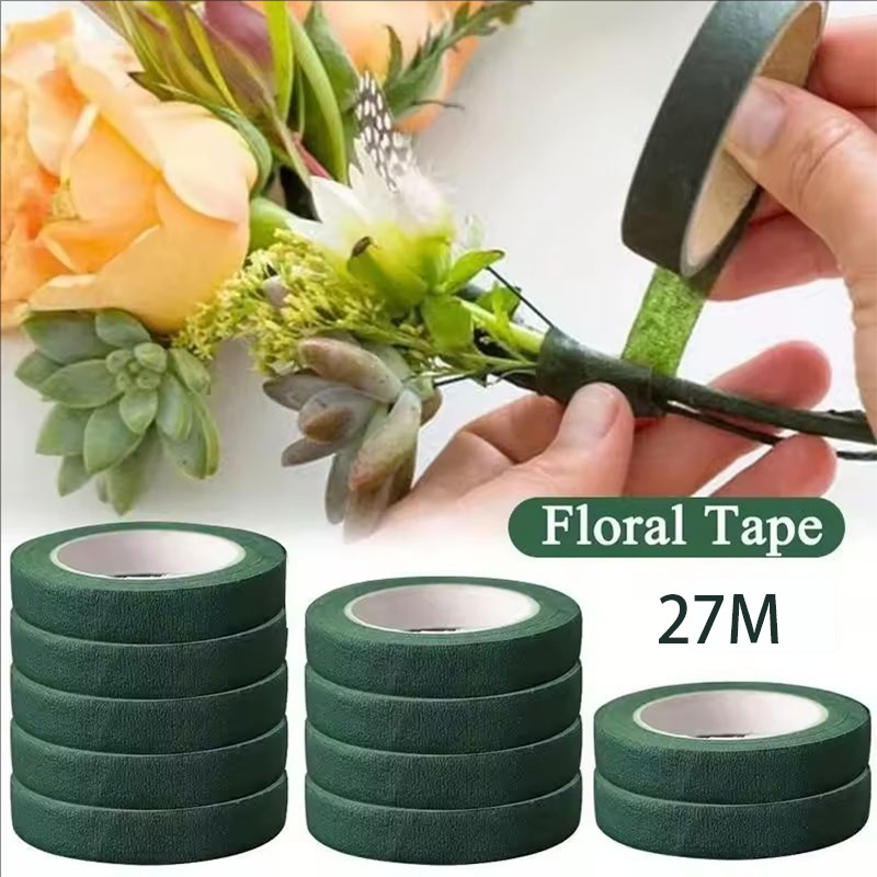 Floral Tape Green - 30 ヤード 12 ミリメートル花茎テープコサージュボタンホール造花雄蕊ラップ花屋グリーンテープナイロン花用品