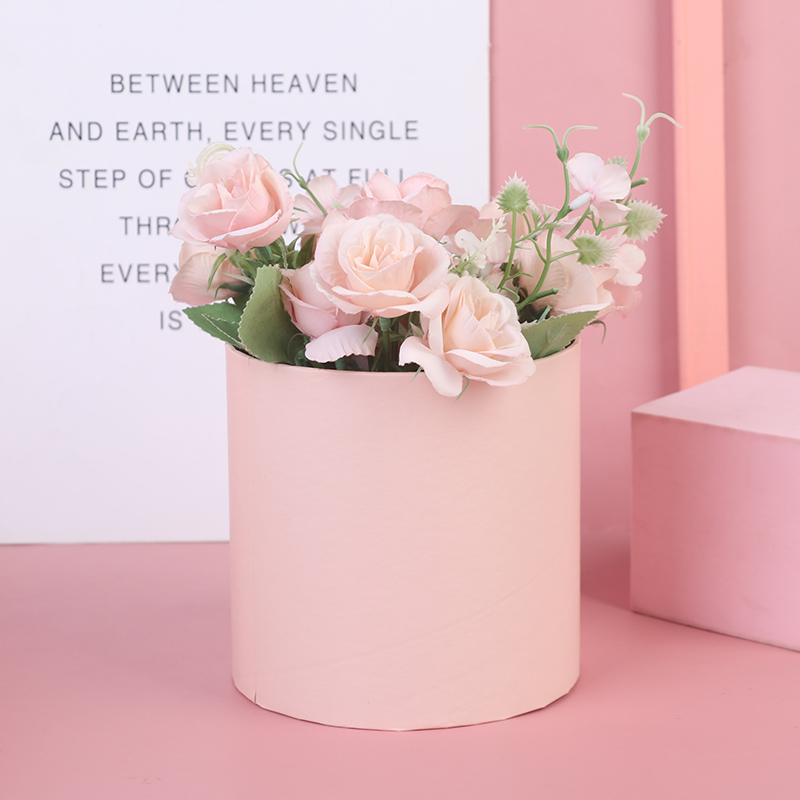 Florist Supply Buckets - 1PC ラウンドフラワーペーパーギフトボックス蓋付き花屋ブーケ包装バケツパーティーギフト収納装飾用品
