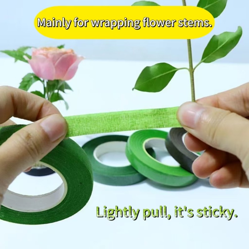 1-12 ロールグリーンブーケ花テープ自己粘着おしべ包装紙テ - Floral Tape Green のレビューと価格