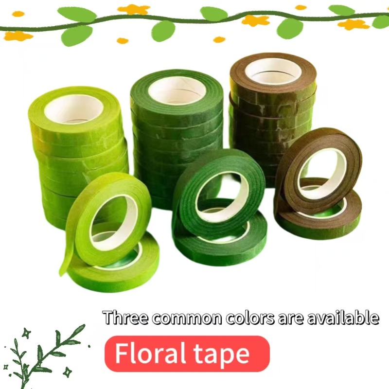 1-12 ロールグリーンブーケ花テープ自己粘着おしべ包装紙テ - Floral Tape Green のレビューと価格