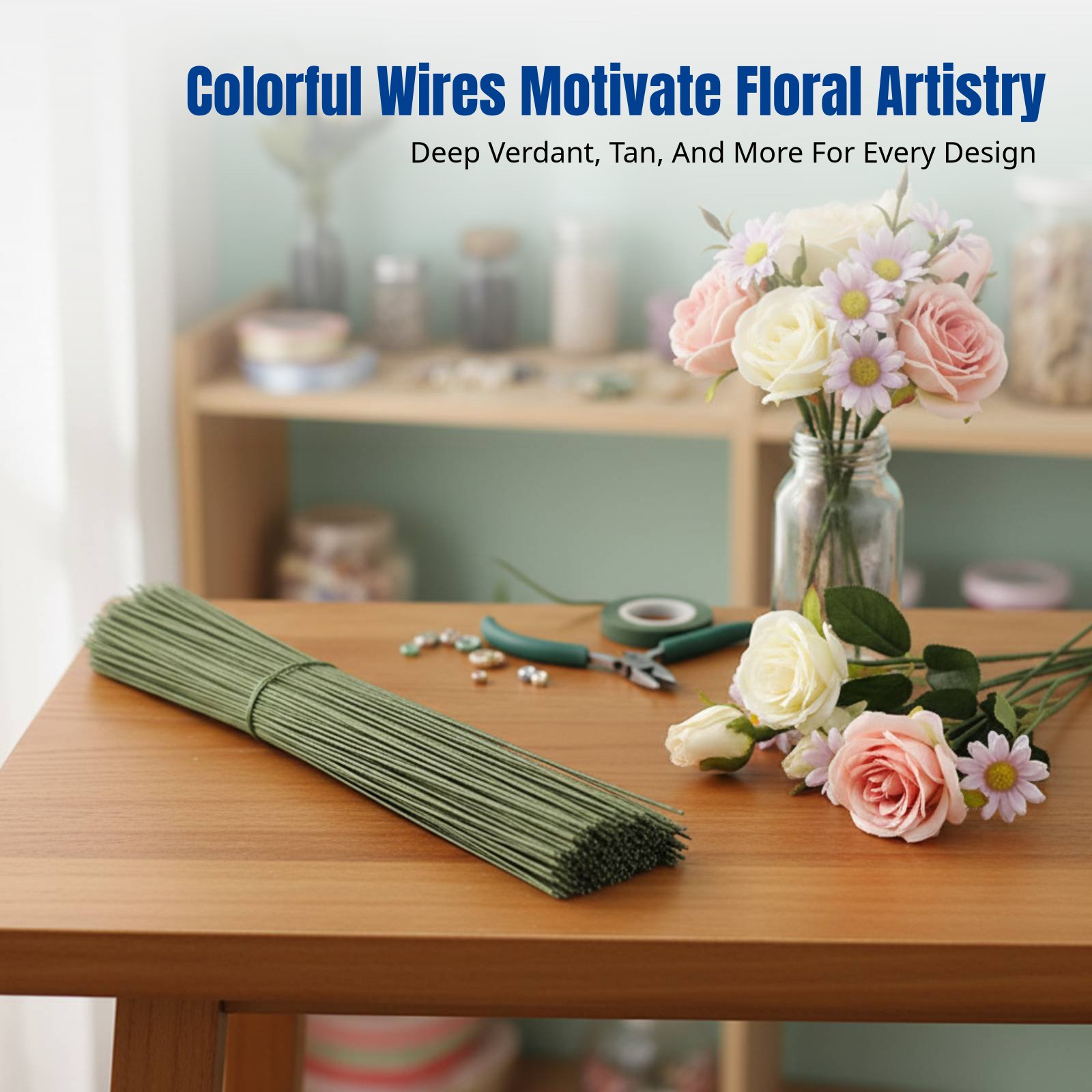DIY手作り花茎用ワイヤー、細い鉄線、紙巻き、グリーンテープ - Floral Tape Green のレビューと価格