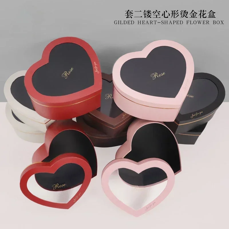 2 ピースゴールドハート型ラウンドフラワーボックスハグバケッ - Florist Supply Buckets のレビューと価格