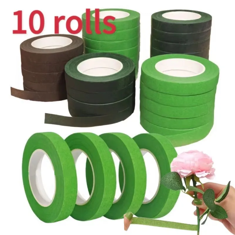 1-10 ロール花束花茎テープグリーン自己粘着テープ花屋フラ - Floral Tape Green のレビューと価格
