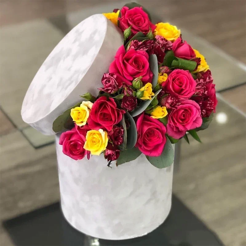 3 ピース/セットラウンド形状ベルベットギフトボックス花屋フ - Florist Supply Buckets のレビューと価格