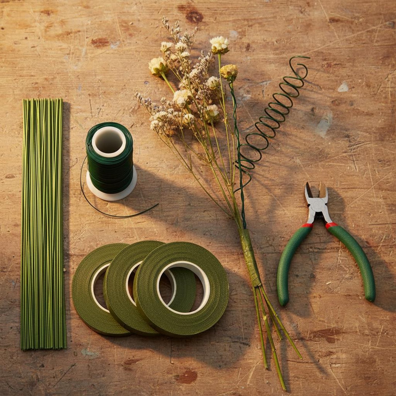 フラワーアレンジメントキット DIYフラワーテープキット 花 - Floral Tape Green のレビューと価格