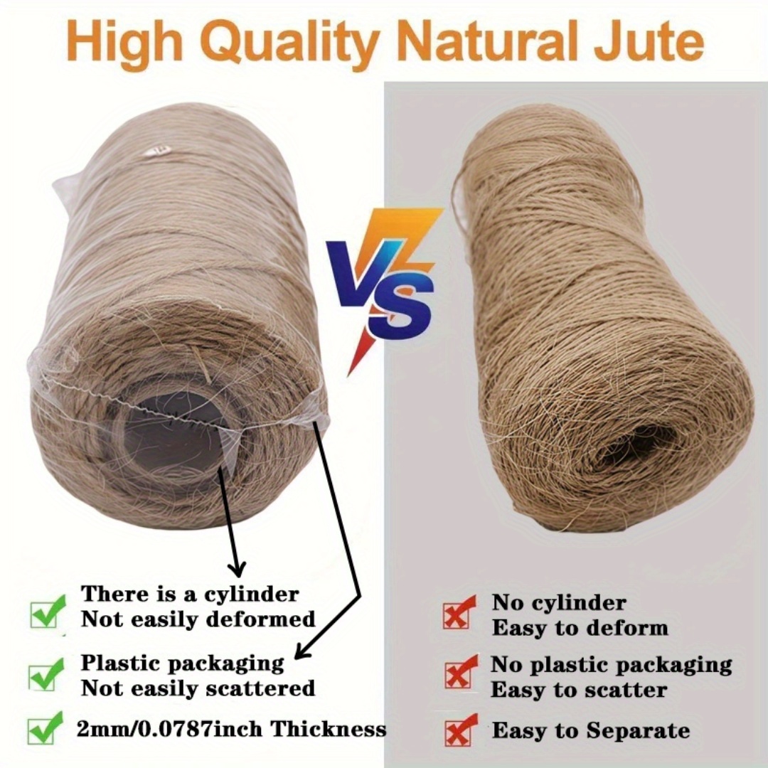 ナチュラルヴィンテージロープジュートリボンクラフトDIY天然 - Twine Jute Natural のレビューと価格