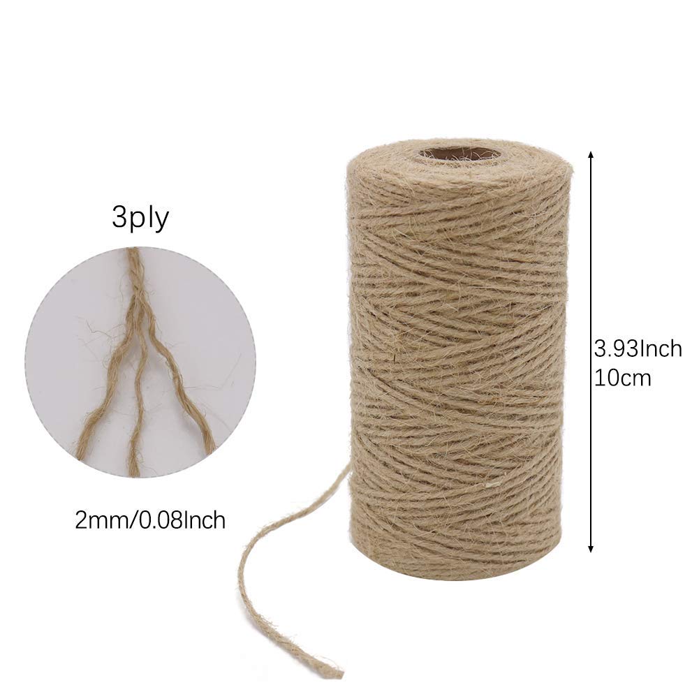 2個入り×333フィート2mm3プライジュート紐、紐で結ぶパ - Twine Jute Natural のレビューと価格