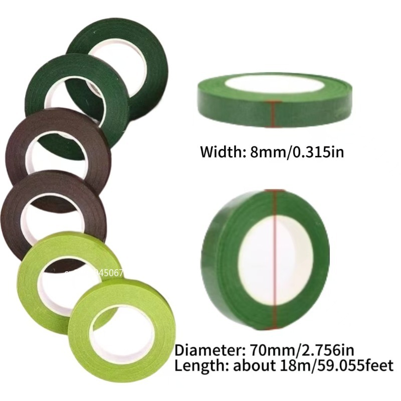 花卉テープ グリーンテープ クレープ紙 DIYフラワー 包装 - Floral Tape Green のレビューと価格