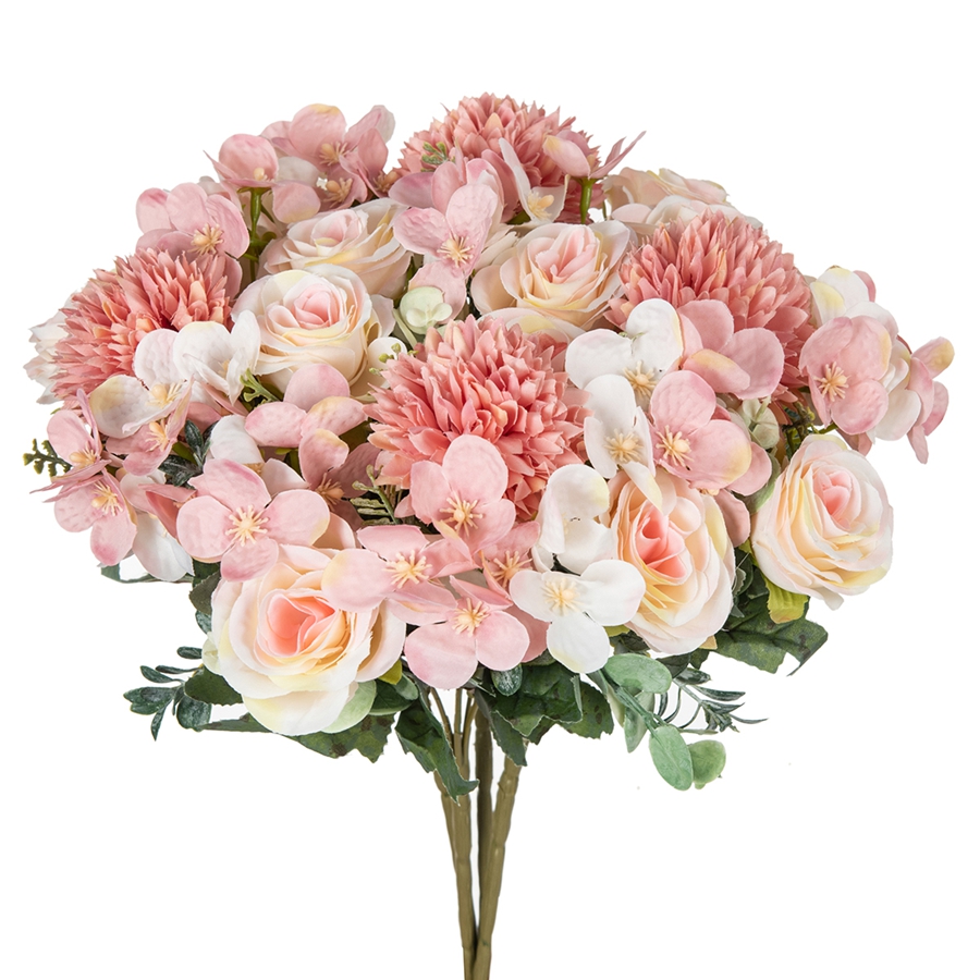 1/4 個造花バラ菊シルクブライダルブーケ結婚式ガーデンアー - Florist Supply Vases のレビューと価格