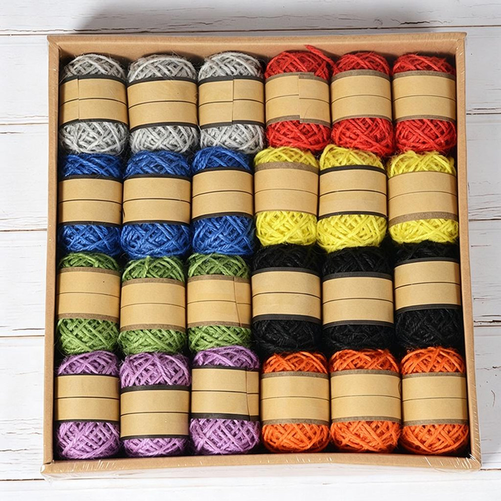 24巻入りカラージュート紐 プレミアム天然繊維ロープ DIY - Twine Jute Natural のレビューと価格