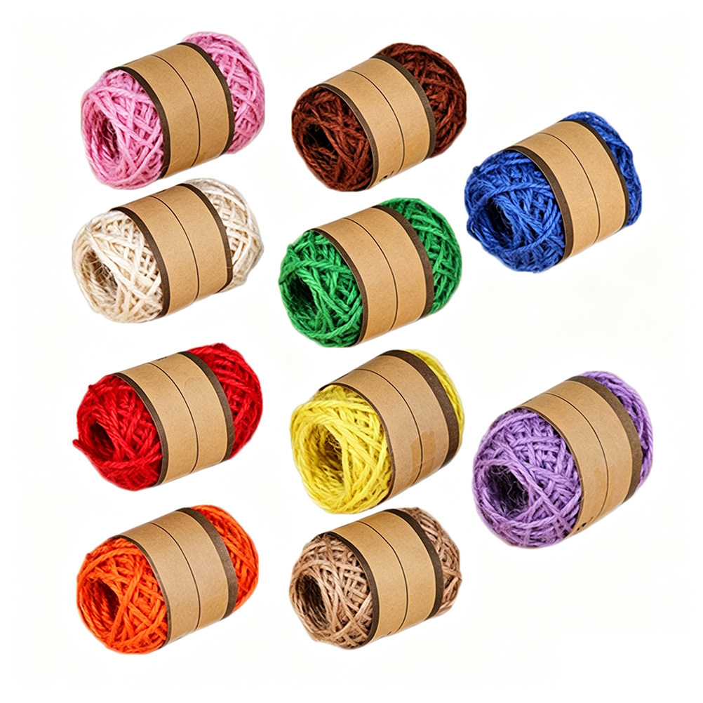 24巻入りカラージュート紐 プレミアム天然繊維ロープ DIY - Twine Jute Natural のレビューと価格