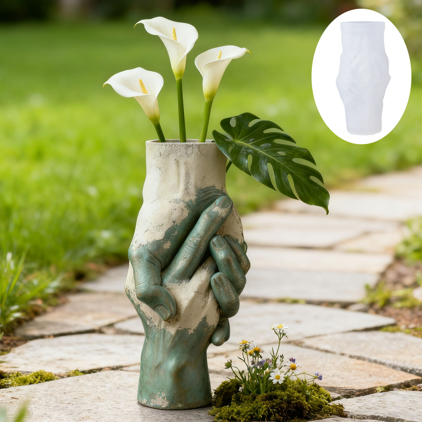 芸術的な手と手を繋ぐ花瓶型シリコンモールド：ヴィンテージな質 - Florist Supply Vases のレビューと価格