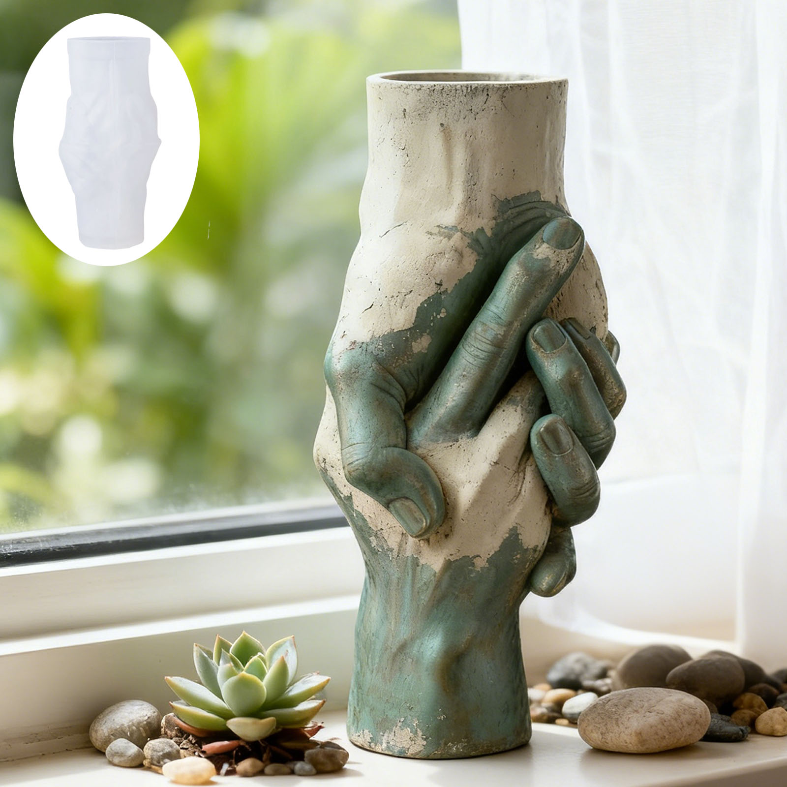 芸術的な手と手を繋ぐ花瓶型シリコンモールド：ヴィンテージな質 - Florist Supply Vases のレビューと価格