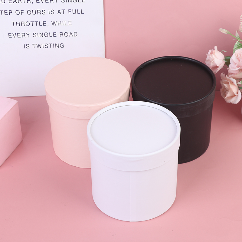 1PC ラウンドフラワーペーパーギフトボックス蓋付き花屋ブー - Florist Supply Buckets のレビューと価格