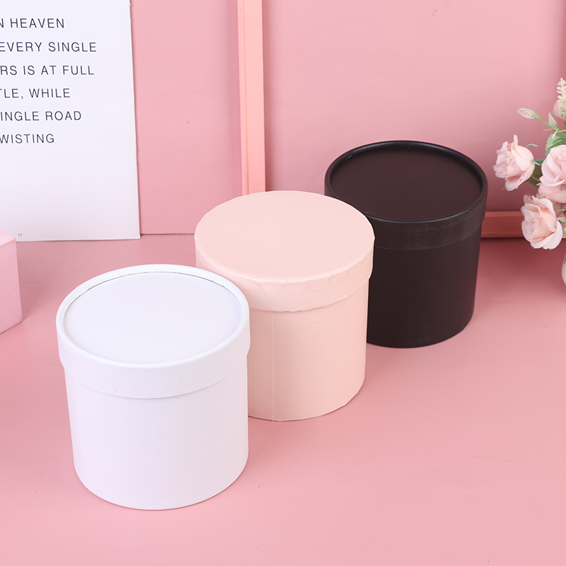 1PC ラウンドフラワーペーパーギフトボックス蓋付き花屋ブー - Florist Supply Buckets のレビューと価格